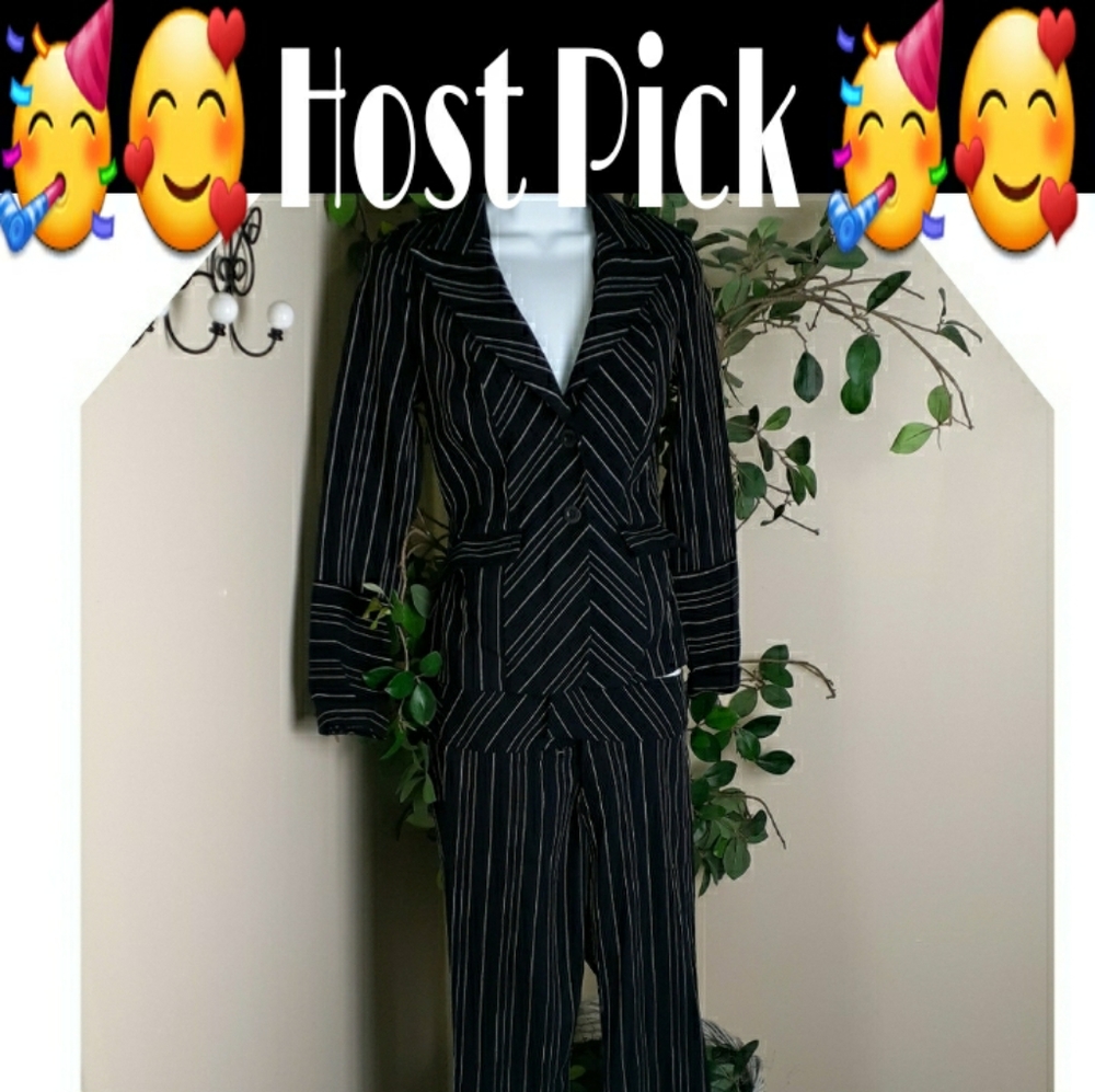 Michele Bohbot Bisou Bisou Pinstripe Pant Suit Set